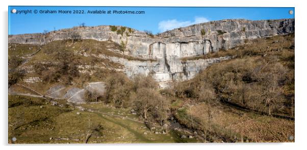 Malham Cove elevated view panorama Acrylic by Graham Moore