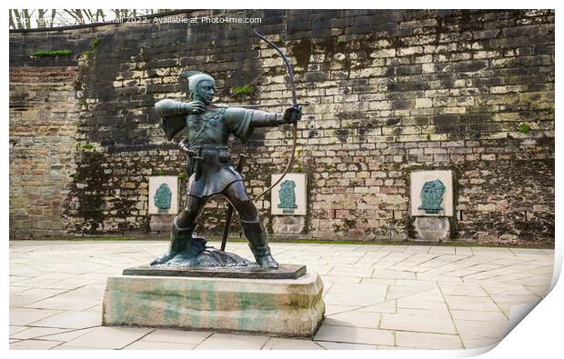 Robin Hood Statue in Nottingham Print by Pearl Bucknall