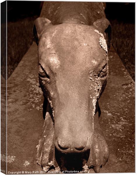 Greyhound Statue Canvas Print by Mary Rath
