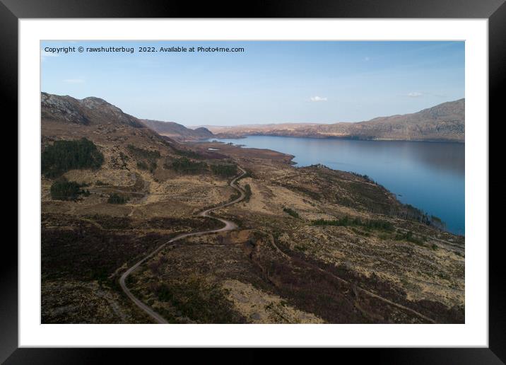 Loch Maree Aerial View Framed Mounted Print by rawshutterbug 