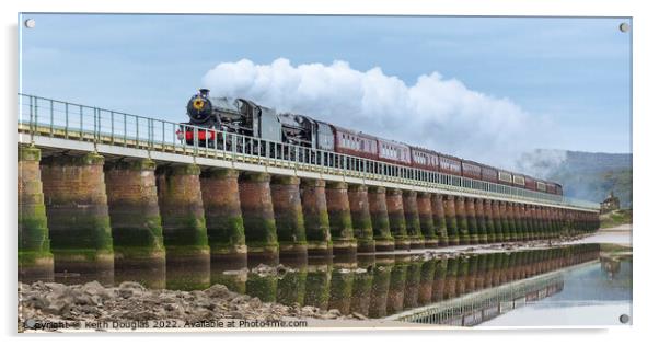 The Great Britain XIV crosses the Kent Viaduct Acrylic by Keith Douglas