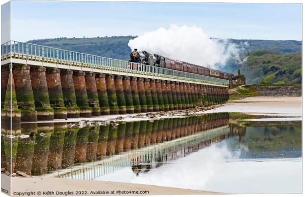 The Great Britain XIV steam tour on the Kent Viaduct, 27 April 2 Canvas Print by Keith Douglas