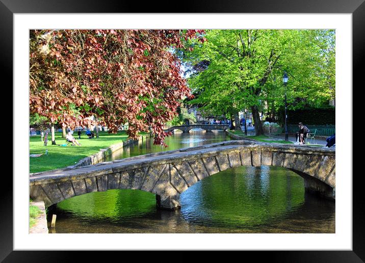 Bourton on the Water Cotswolds England UK Framed Mounted Print by Andy Evans Photos