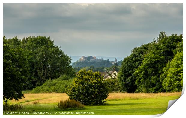 View of Stirling Castle from the site of the Battle of Bannockburn in summer Print by SnapT Photography