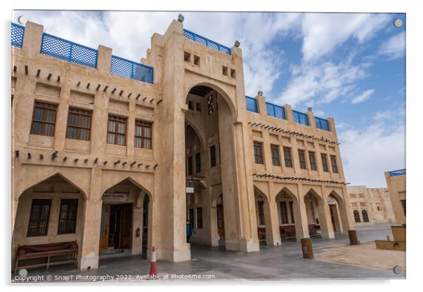 Qatari building architecture in Falcon Souq, Doha, Qatar Acrylic by SnapT Photography