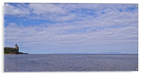 Isle of Arran from Greenan beach, Ayr Acrylic by Allan Durward Photography