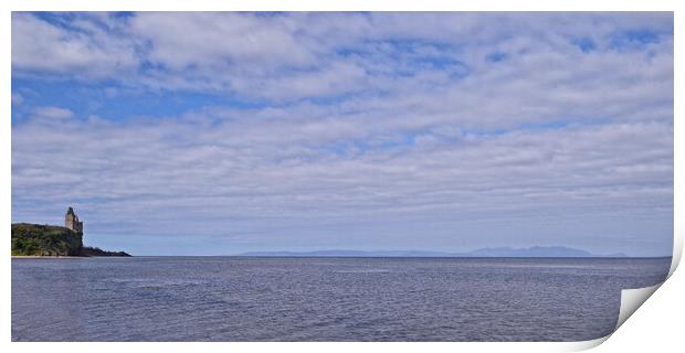 Isle of Arran from Greenan beach, Ayr Print by Allan Durward Photography