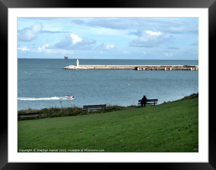 A View of Brixham Breakwater Framed Mounted Print by Stephen Hamer