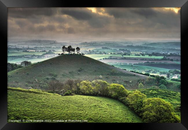 Colmers Hill at sunrise Framed Print by Chris Drabble