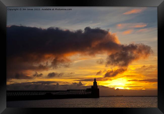 Sunrise at the mouth of the River Blyth Framed Print by Jim Jones