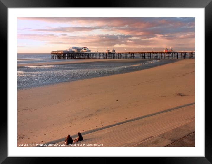 Watching the sunset - Blackpool Framed Mounted Print by Philip Openshaw