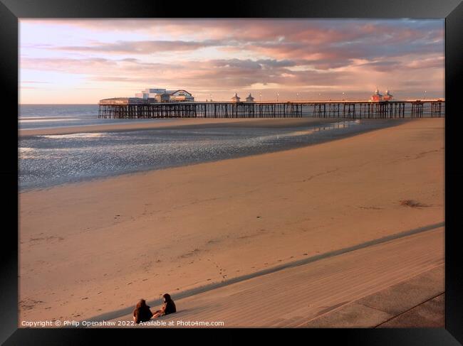 Watching the sunset - Blackpool Framed Print by Philip Openshaw