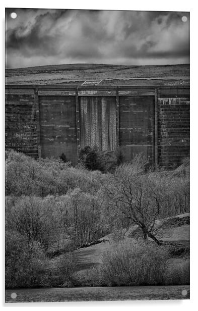 Baiting's Reservoir Dam Wall - Mono Acrylic by Glen Allen