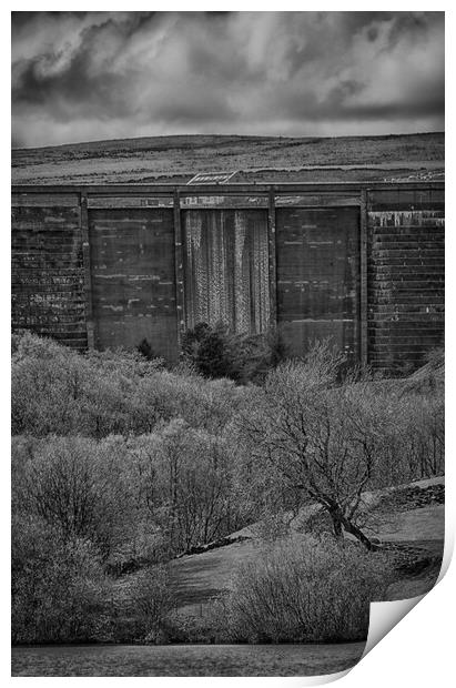 Baiting's Reservoir Dam Wall - Mono Print by Glen Allen