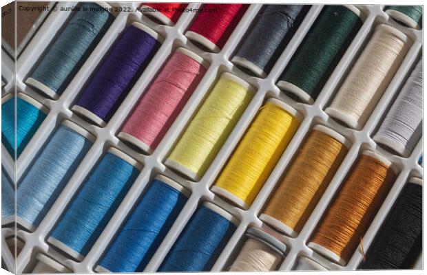 Multicolored sewing threads Canvas Print by aurélie le moigne
