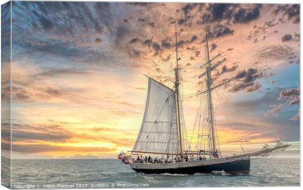Sunset Sailing Beauty Canvas Print by Roger Mechan