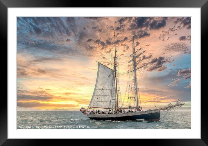 Sunset Sailing Beauty Framed Mounted Print by Roger Mechan