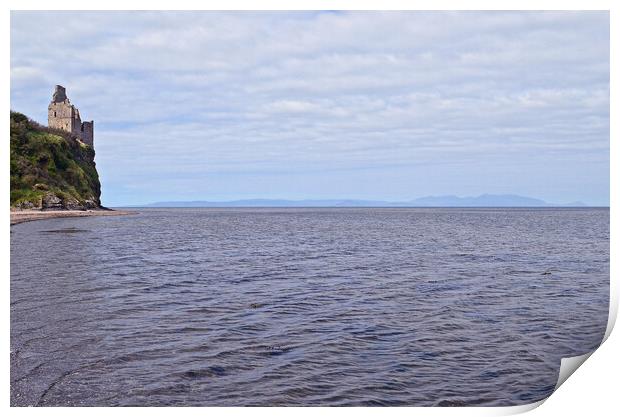 Greenan Castle and Isle of Arran Print by Allan Durward Photography