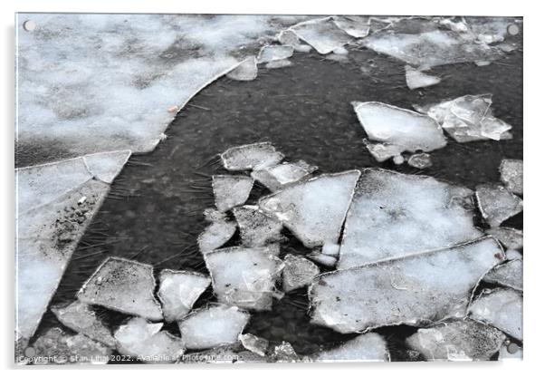 Broken ice in lake Acrylic by Stan Lihai
