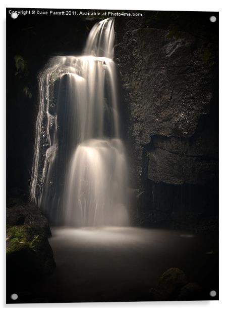 Lumsdale Valley Top Waterfall Acrylic by Daves Photography