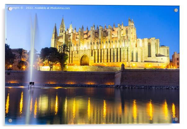La Seu Cathedral in Majorca Acrylic by Richard O'Donoghue