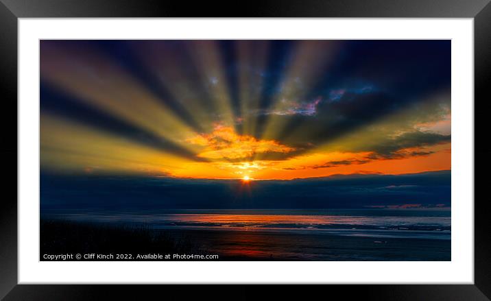 Last of the sun Framed Mounted Print by Cliff Kinch