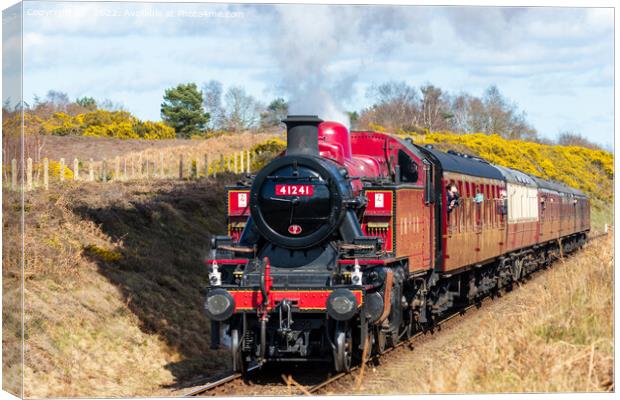 Steam train 41241 on the North Norfolk Poppy Line Canvas Print by Richard O'Donoghue
