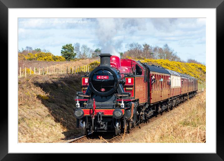 Steam train 41241 on the North Norfolk Poppy Line Framed Mounted Print by Richard O'Donoghue