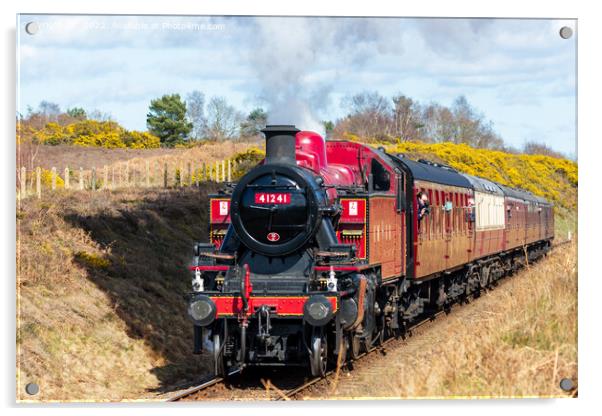 Steam train 41241 on the North Norfolk Poppy Line Acrylic by Richard O'Donoghue
