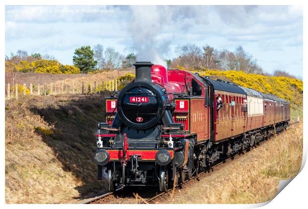 Steam train 41241 on the North Norfolk Poppy Line Print by Richard O'Donoghue