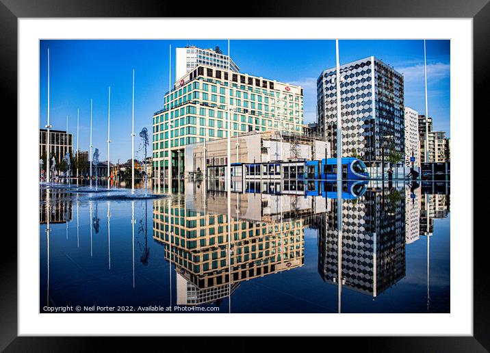 Mirror City Framed Mounted Print by Neil Porter