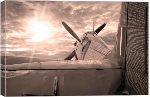 Spitfire Sepia Canvas Print by J Biggadike