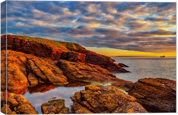 Sea Sunrise At The South Coast Of Ireland Canvas Print by Artur Bogacki