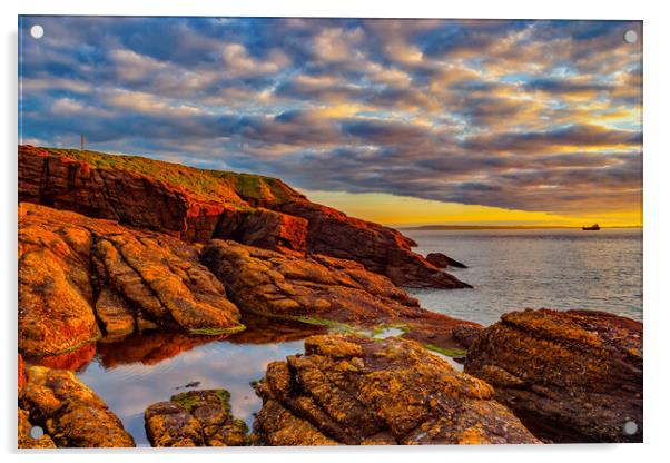 Sea Sunrise At The South Coast Of Ireland Acrylic by Artur Bogacki