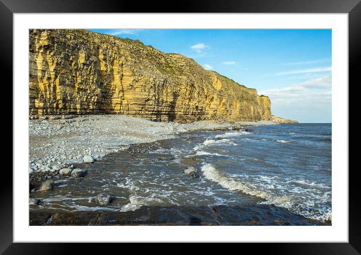 Cliffs at Llantwit Major Beach  Framed Mounted Print by Nick Jenkins