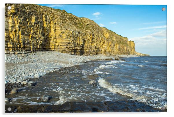 Cliffs at Llantwit Major Beach  Acrylic by Nick Jenkins