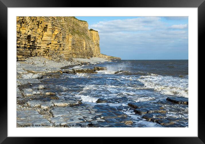 Llantwit Major Beach and Cliffs Glamorgan Coast Framed Mounted Print by Nick Jenkins