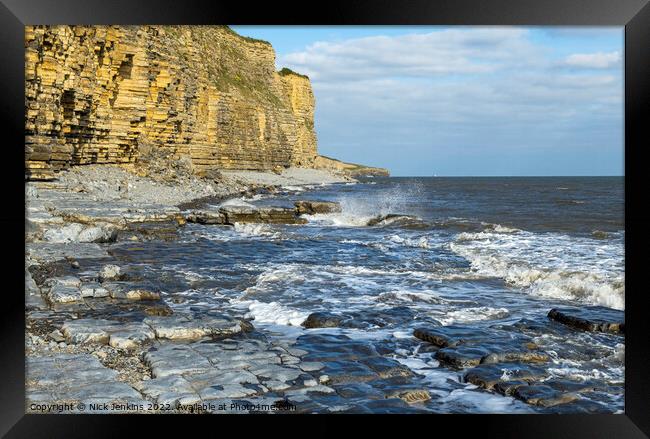Llantwit Major Beach and Cliffs Glamorgan Coast Framed Print by Nick Jenkins