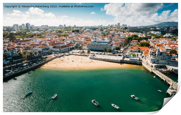 Aerial view of Cascais bay, Portugal Print by Alexandre Rotenberg