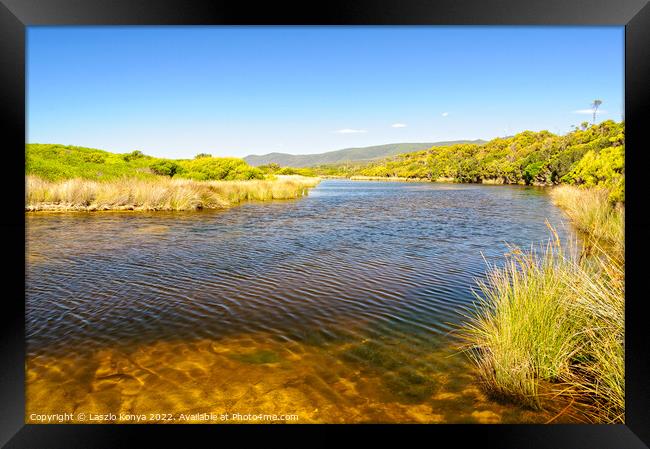 Little Beach Creek - Chain of Lagoons Framed Print by Laszlo Konya