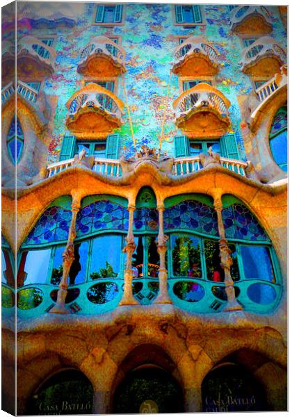 Casa Batllo Barcelona Spain Canvas Print by Andy Evans Photos