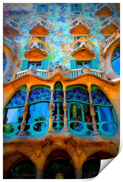 Casa Batllo Barcelona Spain Print by Andy Evans Photos