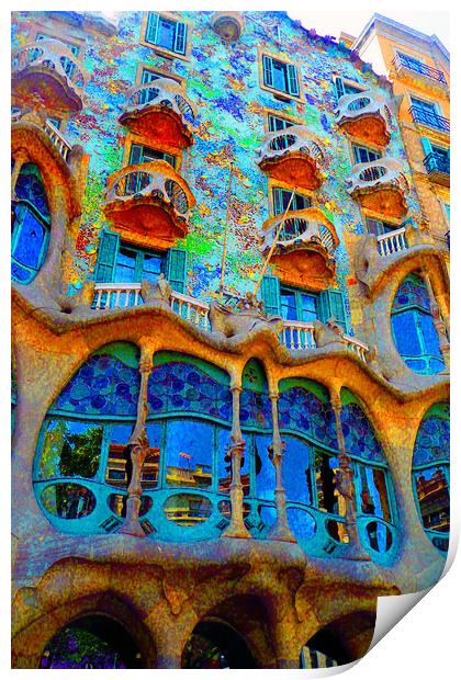 Casa Batllo Barcelona Spain Print by Andy Evans Photos