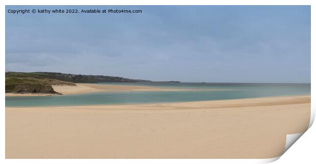 Hayle Beach Cornwall, Print by kathy white