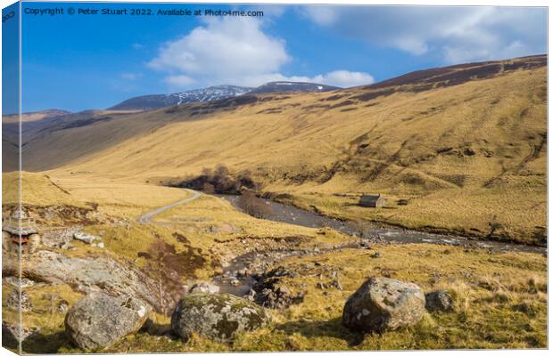 Glen Tilt is a special valley in the Cairngorms of Scotland. Canvas Print by Peter Stuart