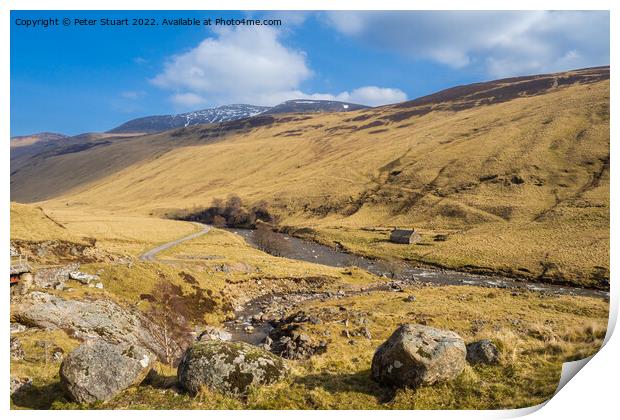 Glen Tilt is a special valley in the Cairngorms of Scotland. Print by Peter Stuart