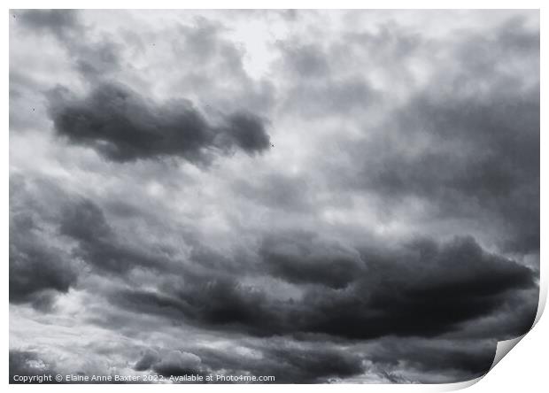 Atmospheric Cloud Formation Print by Elaine Anne Baxter