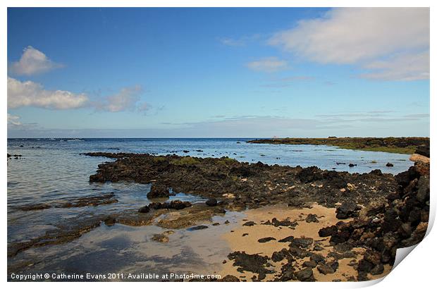 The Rock Beach, Orzola, Lanzarote Print by Catherine Fowler