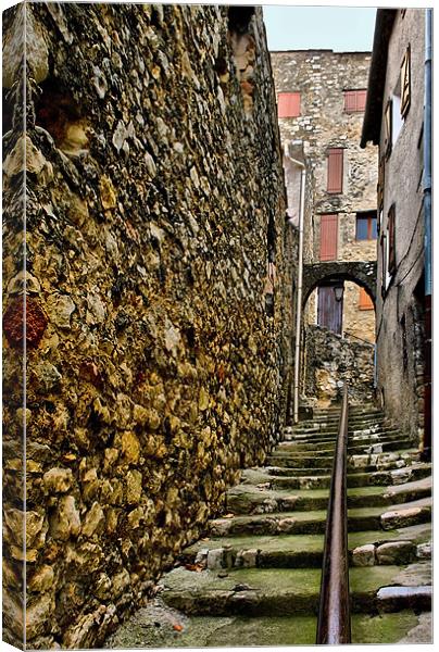 Steep Alley in France Canvas Print by Jacqi Elmslie