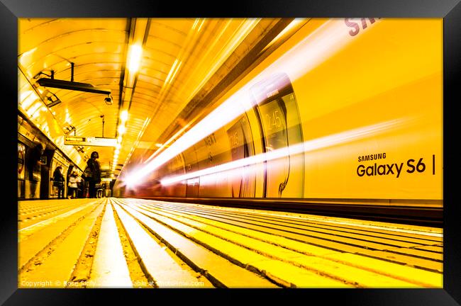 London underground tube train UK Framed Print by Rose Sicily